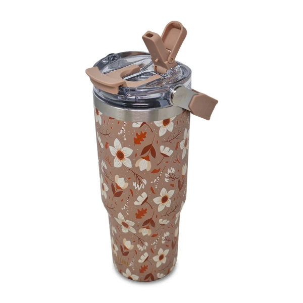 SITARAYURI 900ML THERMAL CUP WITH 3D FLORAL PATTERN | ZF-045 - Image 