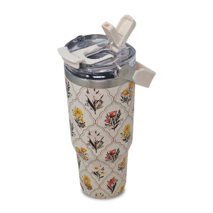SITARAYURI 900ML THERMAL CUP WITH 3D FLORAL PATTERN | ZF-045 - Image 