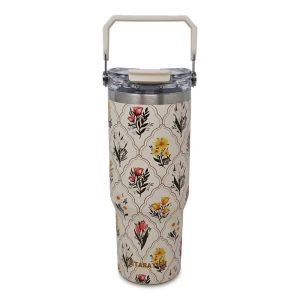 SITARAYURI 900ML THERMAL CUP WITH 3D FLORAL PATTERN | ZF-045 - Image 