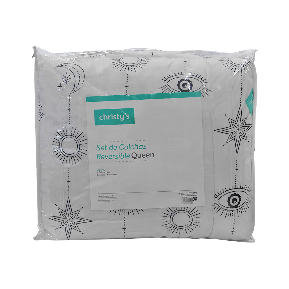 Queen white comforter set
