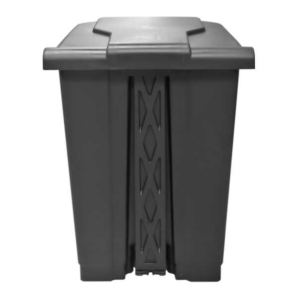 WASTE BIN 50 LTR WITH PEDAL DARK GREY | 8050BK - Image 