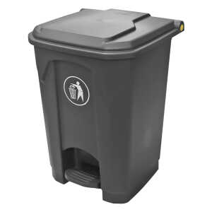 WASTE BIN 50 LTR WITH PEDAL DARK GREY | 8050BK - Image 