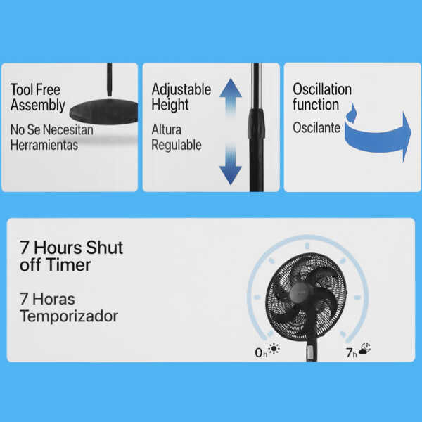 AIR MONSTER 18" STAND FAN W/REMOTE CONTROL | AM-S1860-RPG - Image 