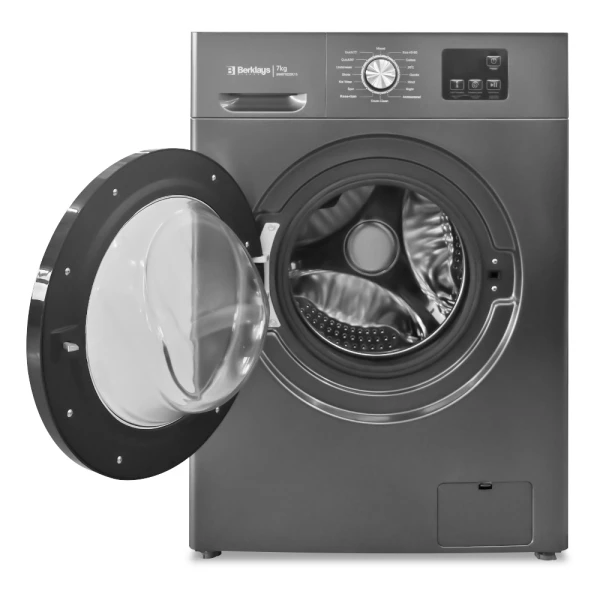 BERKLAYS 7KG FRONT LOAD WASHER INVERTER GREY 110V/60HZ | BW07105SR.16 - Image 