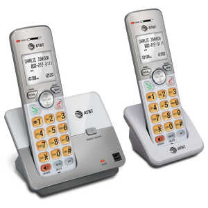 AT&T 2 HANDSETS SILVER CORDLESS PHONE W/CALLER ID/CALL WAITING | EL51203