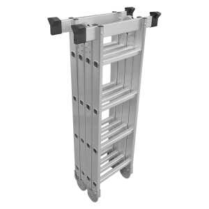 15.5FT MULTI POSITION FOLDABLE LIGHTWEIGHT ALUMINUM FOLDING STEP LADDER | EN131 - Image