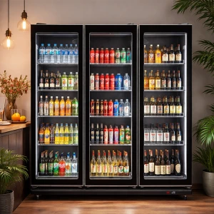 SUPER COOL 39 CU.FT/1070L 3 DOOR DISPLAY COOLER BLACK 110V | IVGC-3D-6020WA - Image 