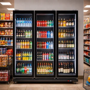 SUPER COOL 39 CU.FT/1070L 3 DOOR DISPLAY COOLER BLACK 110V | IVGC-3D-6020WA - Image 
