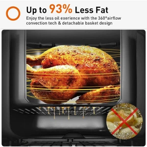 JOYOUNG 13IN1 5.8 QT DIGITAL AIR FRYER OVEN W/120° VISIBLE WINDOW GREY/BLACK | KL55-VF590U - Image 