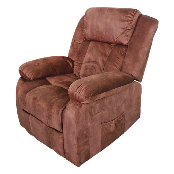 LUXURY VELVET BROWN ELECTRIC RECLINER CHAIR | WF389BR - Image 