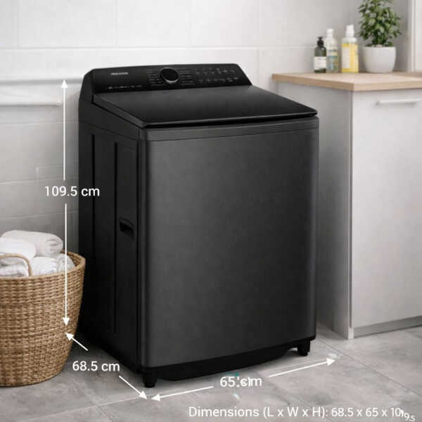 HISENSE 20KG INVERTER TOPLOAD IMPELLER GREY WASHER | WT512023DB - Image 