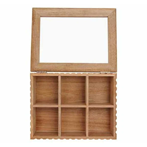 COSY & TRENDY RECTANGULAR TEA BOX ACACIA BROWN 16X21X7.7CM | 2764684 - Image 