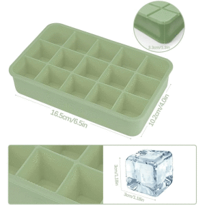 COSY & TRENDY 15 CUBES SILICONE ICE CUBE TRAY, GREEN | 5410005 - Image 