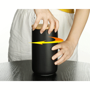 COSY & TRENDY BLACK & WOOD CERAMIC STORAGE JAR 600ML | 5857007 - Image 