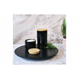 COSY & TRENDY BLACK & WOOD CERAMIC STORAGE JAR 900ML | 5857008 - Image 