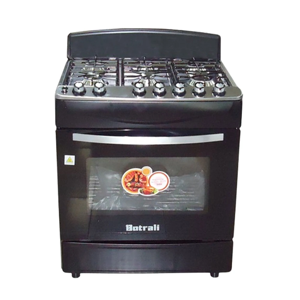 6 Burner Gas Range Black