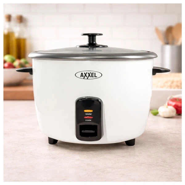 AXXEL 4.5L (25 CUPS UNCOOKED) WHITE  RICE COOKER | ARC4525 - Image 