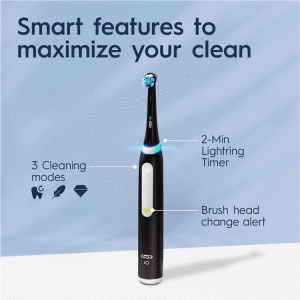 ORAL-B IO SERIES 3 ELECTRIC TOOTHBRUSH, BLACK W/ TRAVEL CASE | IOG3.2Q6.2KD - Image 