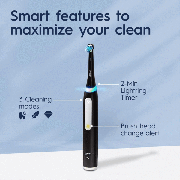 ORAL-B IO SERIES 3 ELECTRIC TOOTHBRUSH, BLACK W/ TRAVEL CASE | IOG3.2Q6.2KD - Image 