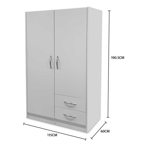 LIFE STYLE 2  DOOR WARDROBE | LS-2D-WH - Image 