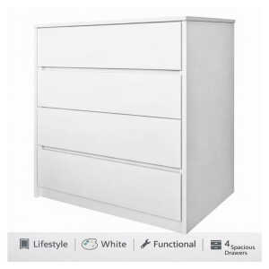 LIFESTYLE COMODE 4 DRAWERS WHITE | LS-C4L - Image 