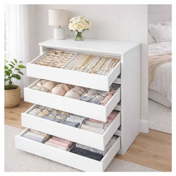 LIFESTYLE COMODE 4 DRAWERS WHITE | LS-C4L - Image 