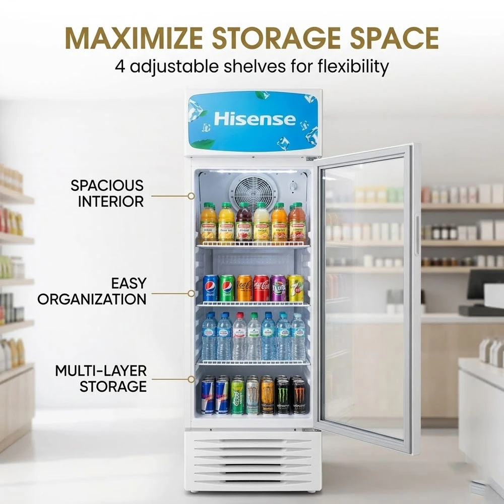 H181 Hisense 134Lインテリア 冷蔵庫 glass door HISENSE 1 DOOR COOLER | 10 CFT HIGH PERFORMANCE POWERFUL