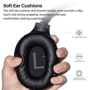 TOZO H100 NOISE CANCELLING W/MIC OVER EAR WIRELESS HEADPHONES BLACK | TOZOH100BLK - Image 