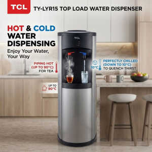 TCL STAINLESS STEEL TOP LOAD WATER DISPENSER 110V-120V GREY+BLACK | TY-LYR15STD - Image 