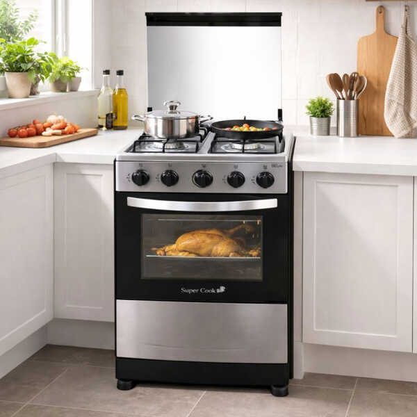 SUPERCOOK DELHI 20" 4 BURNERS GAS RANGE BLACK | 10808 - Image 