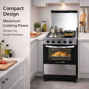 SUPERCOOK DELHI 20" 4 BURNERS GAS RANGE BLACK | 10808 - Image 