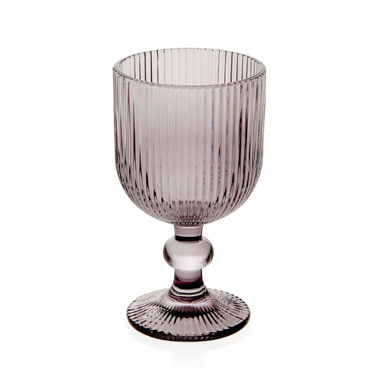 Perotti ribbed smoky gray wine glass.