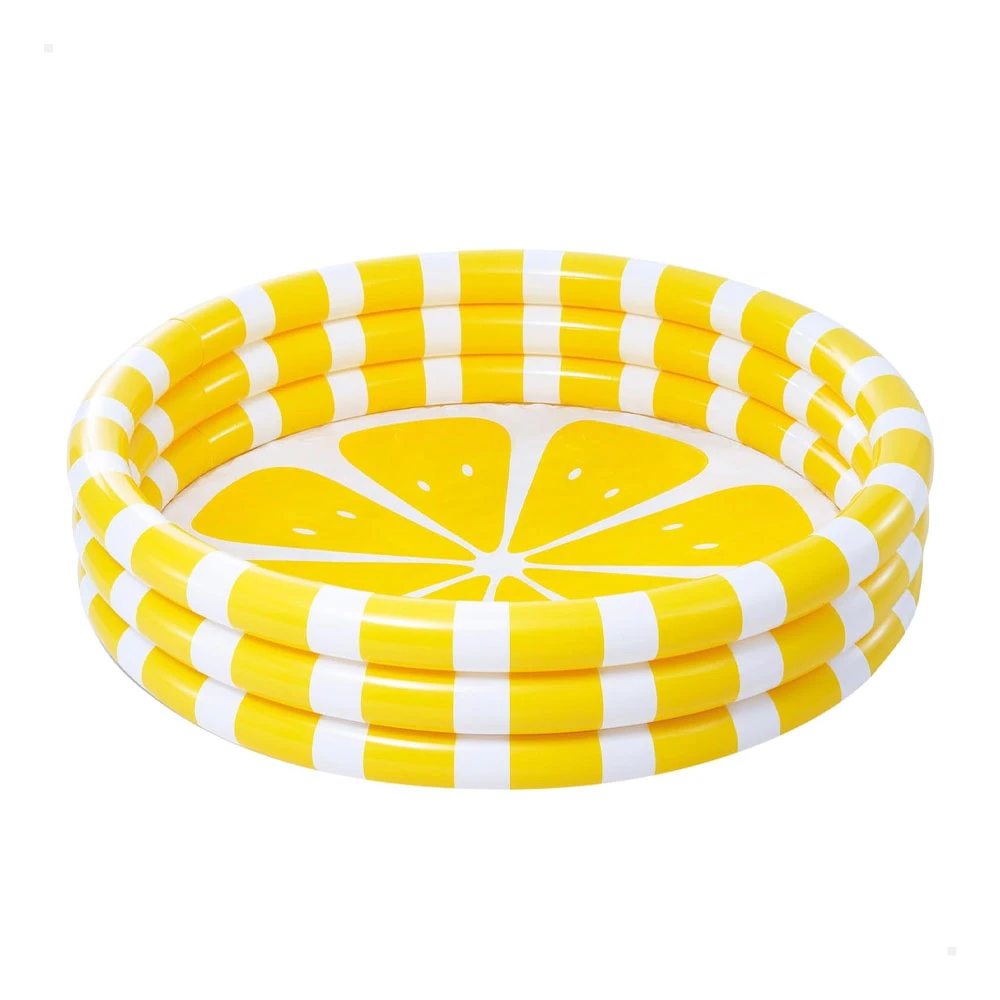 Yellow and white striped children's pool