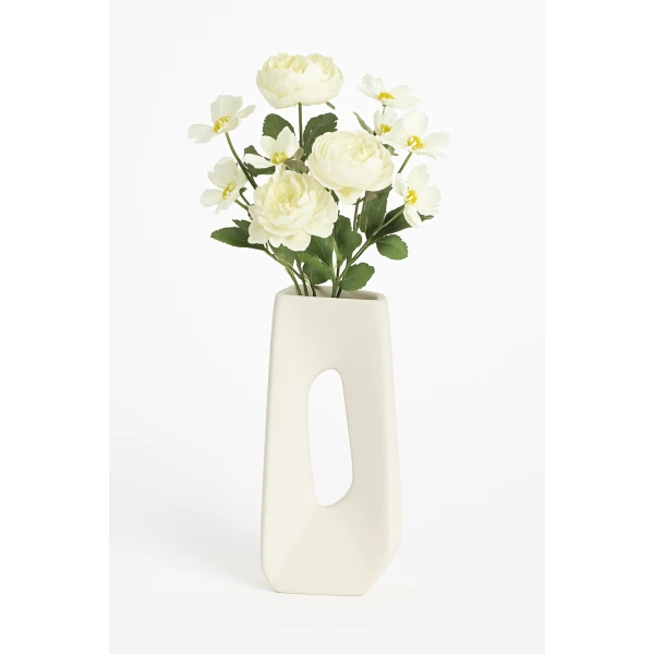 COSY & TRENDY CERAMIC WHITE VASE | 8507051 - Image 