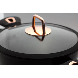 BERLINGER HAUS CASSEROLE POT WITH LID BLACK ROSE GOLD | VARIETY - Image 