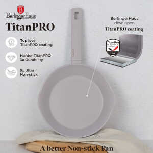 BERLINGER HAUS 24CM DEEP FRYPAN WITH 2 MOUTH TAUPE | BH-8090 - Image 