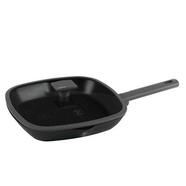 BERLINGER HAUS 28CM GRILL PAN WITH LID ANTHRACITE | BH-8127 - Image 
