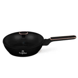 BERLINGER HAUS 24CM FRYPAN WITH LID BLACK ROSE | BH-8352 - Image 
