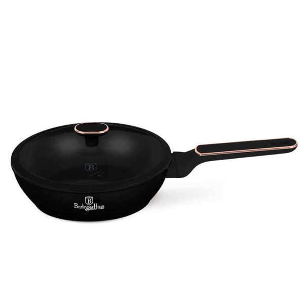 BERLINGER HAUS 24CM FRYPAN WITH LID BLACK ROSE | BH-8352 - Image 