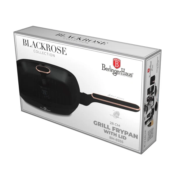 BERLINGER HAUS 28CM GRILL FRYPAN WITH LID | BH-8355 - Image 
