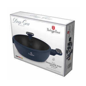 BERLINGER HAUS SHALLOW POT WITH LID 28CM DEEP SEA | BH-8375 - Image 