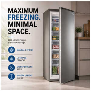 PREMIER 5.6 CU.FT (160L) UPRIGHT FREEZER MANUAL DEFROST SS | CGV-8463E1D56TN1-V - Image 