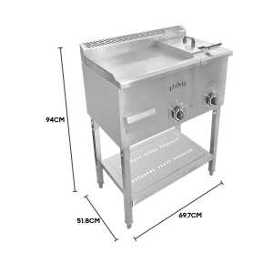 PREMIER STAINLESS STEEL GAS GRIDDLE WITH FRYER | EF-8285GFRD - Image 