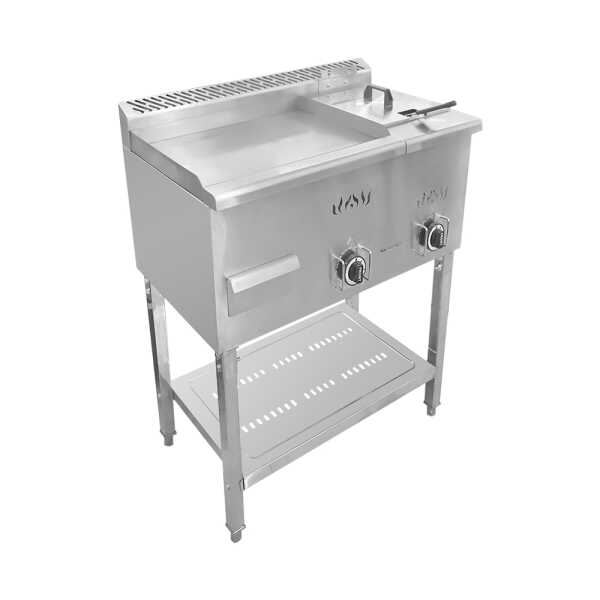 PREMIER STAINLESS STEEL GAS GRIDDLE WITH FRYER | EF-8285GFRD - Image 
