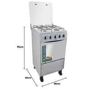 PREMIER 20" 4-BURNER GASRANGE W/ MIRRORED OVEN DOOR, SILVER | EF-8310NG204S - Image 