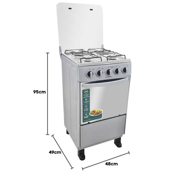 PREMIER 20" 4-BURNER GASRANGE W/ MIRRORED OVEN DOOR, SILVER | EF-8310NG204S - Image 
