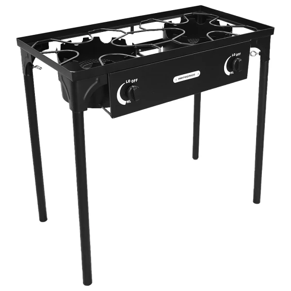 PREMIER 2-BURNERS OUTDOOR BLACK GAS STOVEK | EF-8505G - Image 