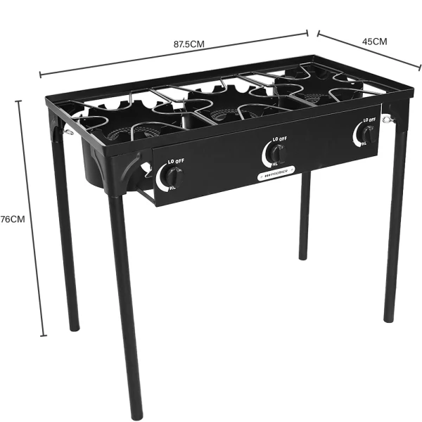PREMIER 2-BURNERS OUTDOOR BLACK GAS STOVEK | EF-8505G - Image 