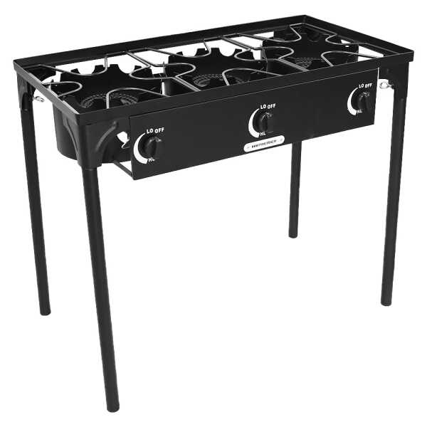 PREMIER 3-BURNERS OUTDOOR BLACK GAS STOVE | EF-8506G - Image 