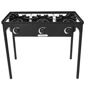 PREMIER 3-BURNERS OUTDOOR BLACK GAS STOVE | EF-8506G - Image 
